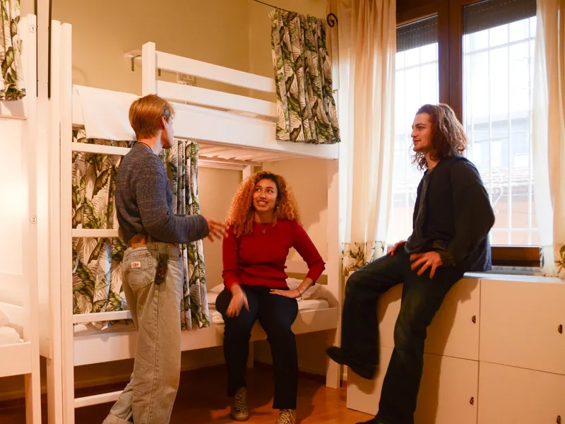 Luxury dorm room with modern amenities and comfortable bedding